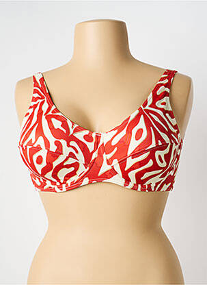Haut de maillot de bain stretch haut soutien-gorge emboitant rouge LAGON BLEU femme
