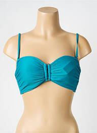Haut de maillot de bain stretch haut bandeau bleu clair LAGON BLEU femme