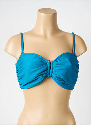 Haut de maillot de bain stretch haut bandeau bleu LAGON BLEU femme