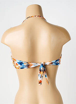 Haut de maillot de bain stretch haut soutien-gorge moulé bleu POWER FLOWER femme