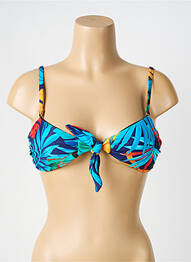 Haut de maillot de bain stretch haut soutien-gorge moulé bleu HIBIKINI femme