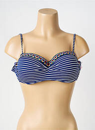 Haut de maillot de bain stretch haut soutien-gorge balconnet bleu NEUFRED femme