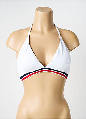 Haut de maillot de bain stretch haut soutien-gorge moulé blanc LAGON BLEU femme