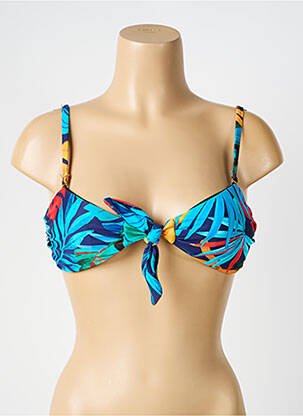 Haut de maillot de bain stretch haut soutien-gorge moulé bleu HIBIKINI femme