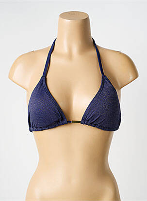 Haut de maillot de bain stretch haut triangles bleu LAGON BLEU femme