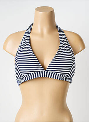 Haut de maillot de bain stretch haut triangles bleu LAGON BLEU femme