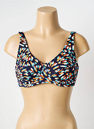 Haut de maillot de bain stretch haut soutien-gorge emboitant bleu LAGON BLEU femme