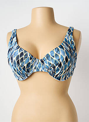 Haut de maillot de bain stretch haut soutien-gorge emboitant bleu LAGON BLEU femme