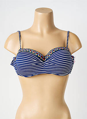 Haut de maillot de bain stretch haut soutien-gorge balconnet bleu NEUFRED femme