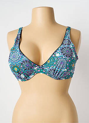 Haut de maillot de bain stretch haut soutien-gorge moulé bleu VERY ZEN femme