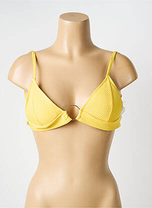 Haut de maillot de bain stretch haut soutien-gorge moulé jaune HIBIKINI femme