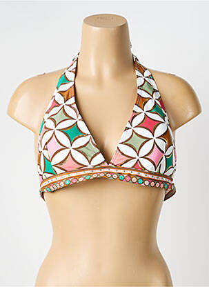 Haut de maillot de bain stretch haut soutien-gorge moulé marron LAGON BLEU femme