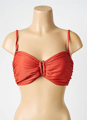 Haut de maillot de bain stretch haut bandeau orange LAGON BLEU femme