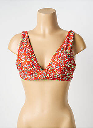 Haut de maillot de bain stretch haut soutien-gorge moulé orange VIOLETTA femme