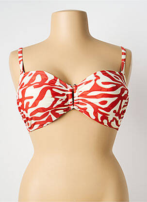 Haut de maillot de bain stretch haut bandeau rouge LAGON BLEU femme