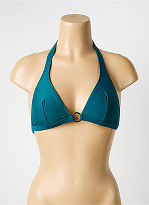 Haut de maillot de bain stretch haut triangles vert LAGON BLEU femme