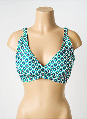 Haut de maillot de bain stretch haut soutien-gorge moulé vert LAGON BLEU femme
