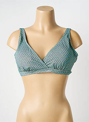 Haut de maillot de bain stretch haut soutien-gorge moulé vert LAGON BLEU femme