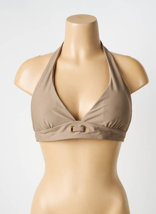 Haut de maillot de bain stretch haut soutien-gorge moulé beige HIBIKINI femme