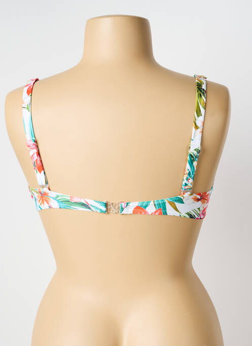 Haut de maillot de bain stretch haut soutien-gorge emboitant blanc LAGON BLEU femme