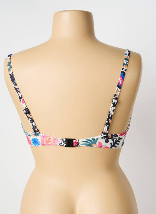 Haut de maillot de bain stretch haut soutien-gorge emboitant blanc LAGON BLEU femme