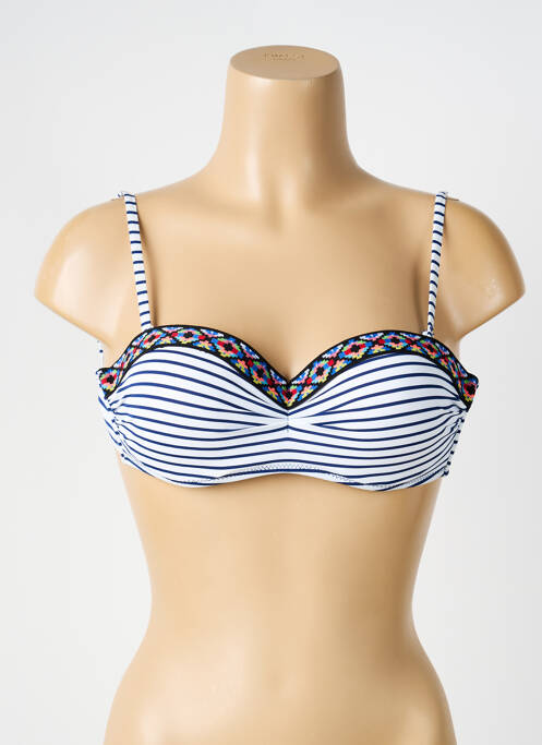 Haut de maillot de bain stretch haut soutien-gorge balconnet blanc NEUFRED femme