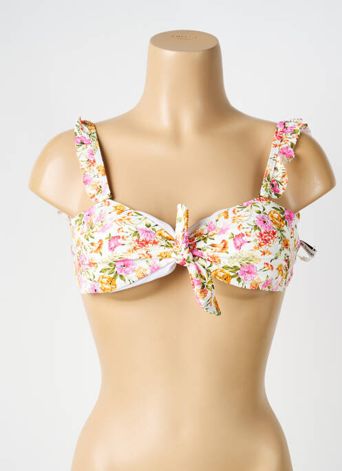 Haut de maillot de bain stretch haut soutien-gorge moulé blanc SWEET SECRET femme