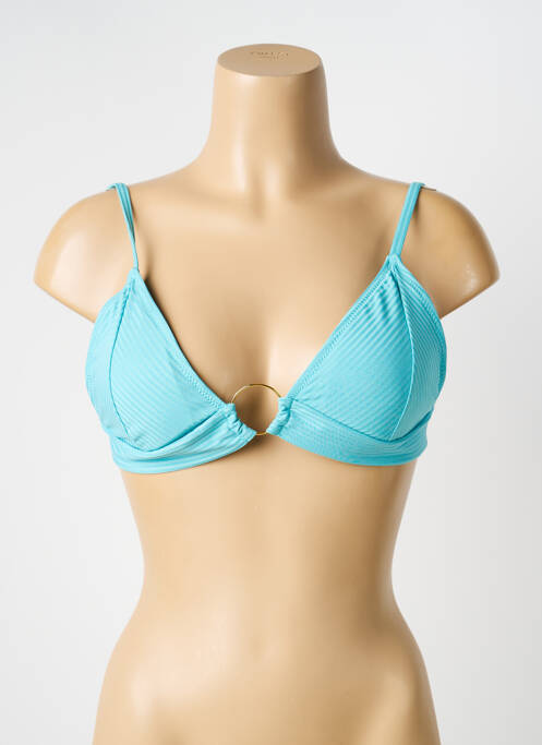 Haut de maillot de bain stretch haut soutien-gorge moulé bleu HIBIKINI femme