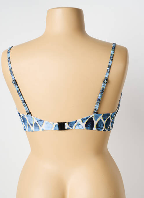 Haut de maillot de bain stretch haut bandeau bleu LAGON BLEU femme