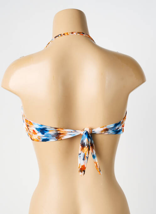 Haut de maillot de bain stretch haut soutien-gorge moulé bleu POWER FLOWER femme