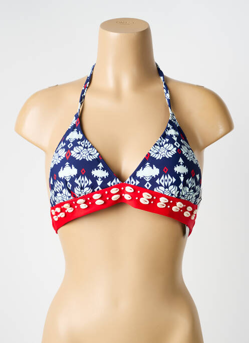 Haut de maillot de bain stretch haut triangles bleu VERY ZEN femme