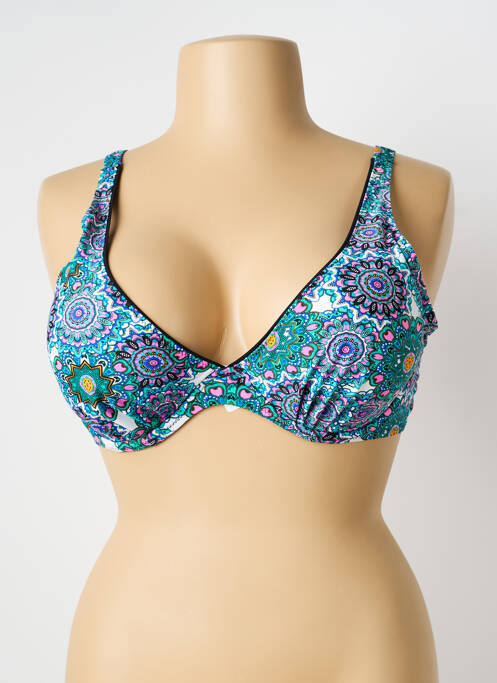 Haut de maillot de bain stretch haut soutien-gorge moulé bleu VERY ZEN femme