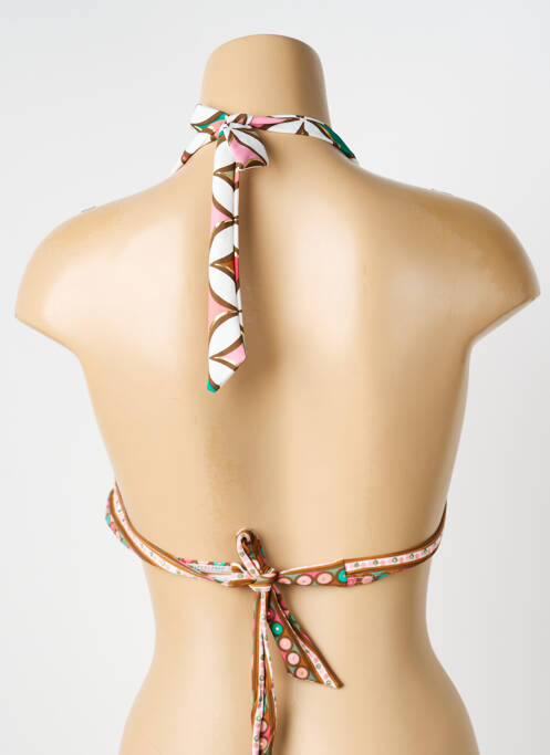 Haut de maillot de bain stretch haut soutien-gorge moulé marron LAGON BLEU femme