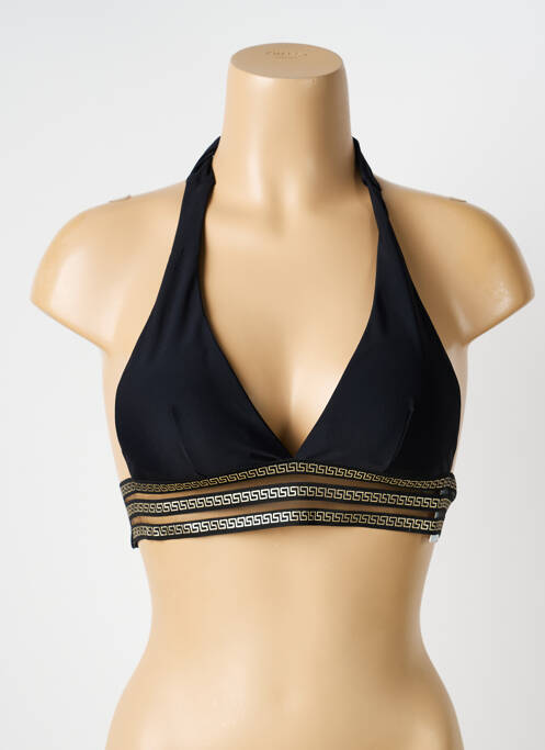 Haut de maillot de bain stretch haut soutien-gorge moulé noir POWER FLOWER femme