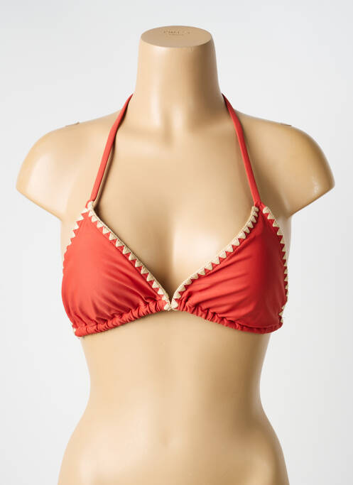 Haut de maillot de bain stretch haut triangles orange LAGON BLEU femme