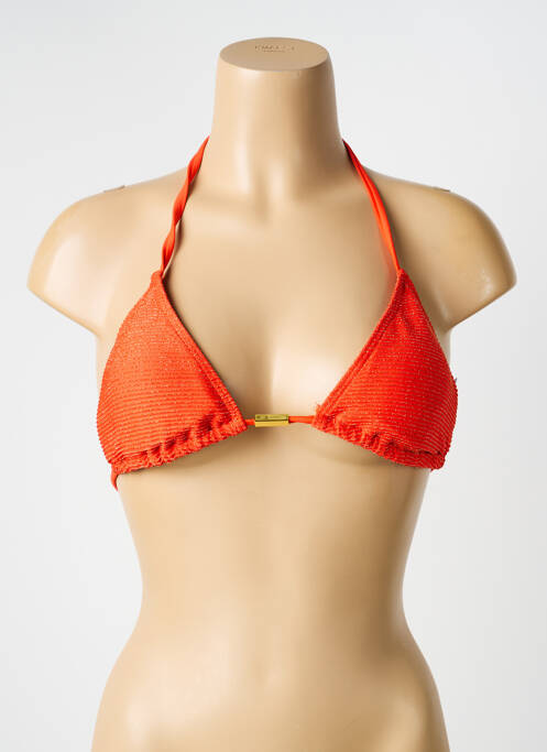 Haut de maillot de bain stretch haut triangles orange LAGON BLEU femme