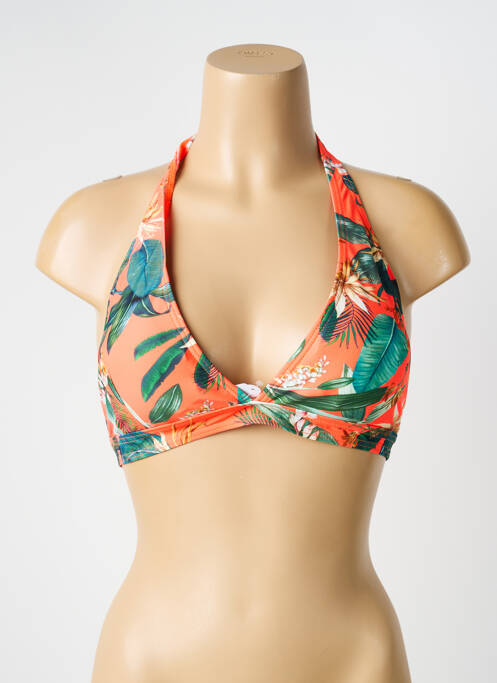 Haut de maillot de bain stretch haut soutien-gorge moulé orange LAGON BLEU femme