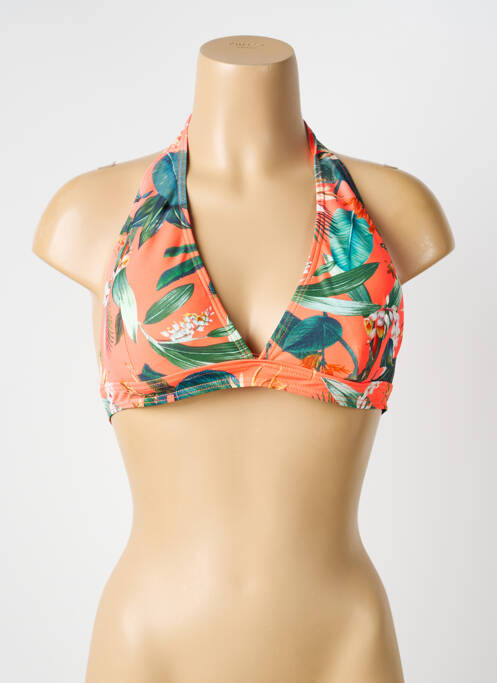 Haut de maillot de bain stretch haut soutien-gorge moulé orange LAGON BLEU femme