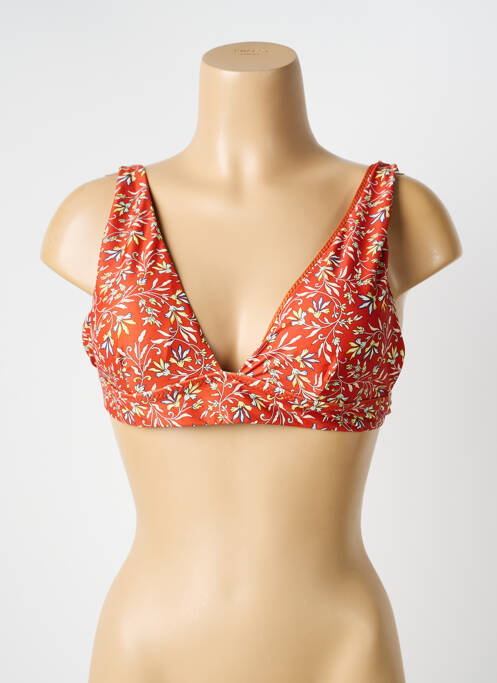 Haut de maillot de bain stretch haut soutien-gorge moulé orange VIOLETTA femme