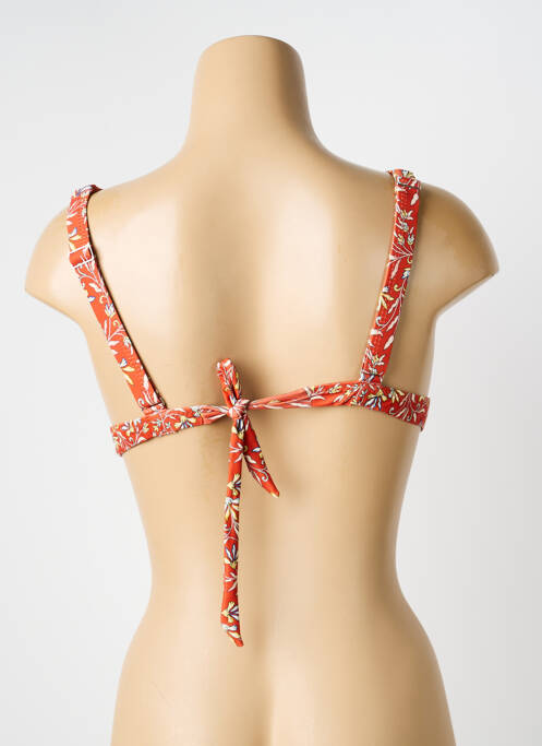 Haut de maillot de bain stretch haut soutien-gorge moulé orange VIOLETTA femme