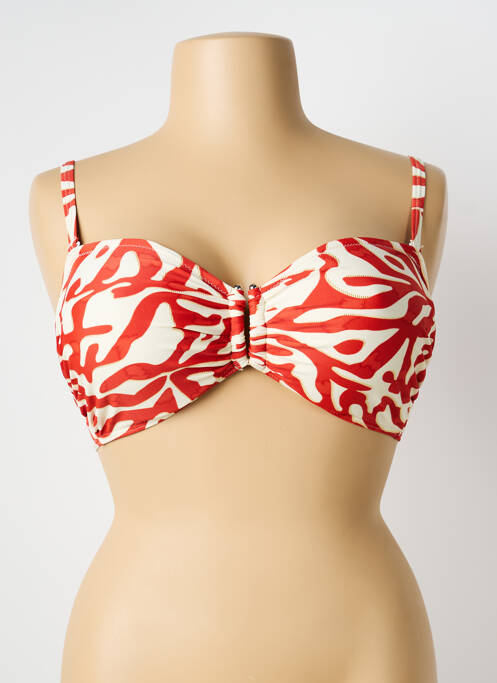 Haut de maillot de bain stretch haut bandeau rouge LAGON BLEU femme