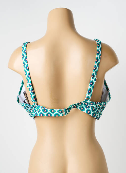 Haut de maillot de bain stretch haut soutien-gorge moulé vert LAGON BLEU femme