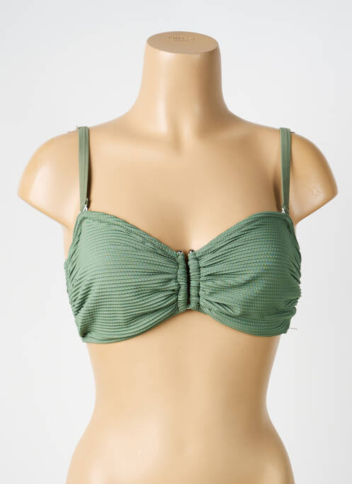 Haut de maillot de bain stretch haut bandeau vert LAGON BLEU femme
