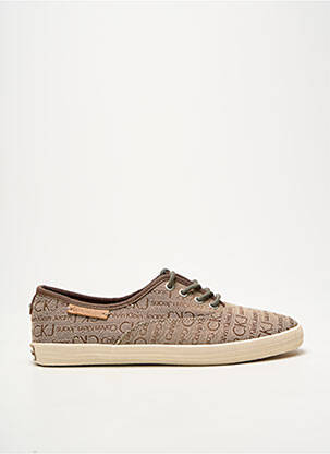 Baskets bout rond talon plat jusqu'à 3cm marron CALVIN KLEIN femme