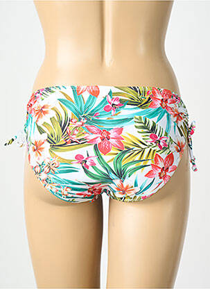 Bas de maillot de bain imprimé tie and dye culotte blanc LAGON BLEU femme