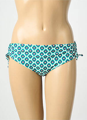 Bas de maillot de bain imprimé fantaisie culotte vert LAGON BLEU femme