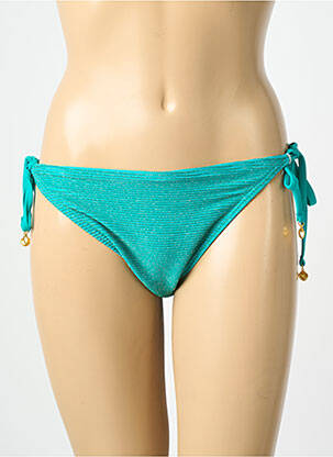 Bas de maillot de bain stretch bikini vert LAGON BLEU femme