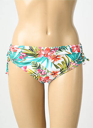 Bas de maillot de bain imprimé tie and dye culotte blanc LAGON BLEU femme