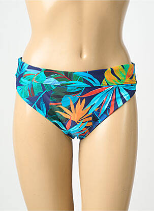 Bas de maillot de bain imprimé fantaisie culotte bleu HIBIKINI femme