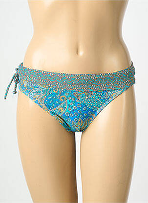 Bas de maillot de bain imprimé fantaisie culotte bleu LAGON BLEU femme